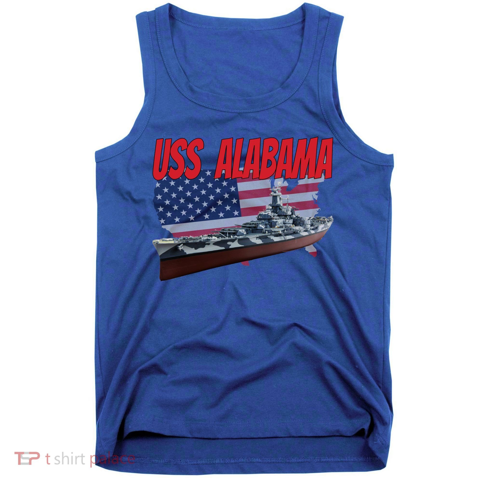 Uss Alabama Bbgift60 Ww2 And Cold War Veteran Battleship Boy Dad Gift Tank Top