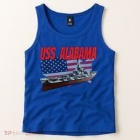 Uss Alabama Bbgift60 Ww2 And Cold War Veteran Battleship Boy Dad Gift Tank Top thumb 2