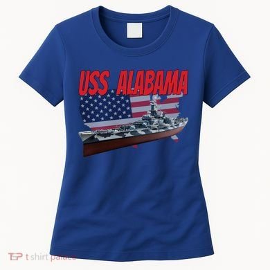 Uss Alabama Bbgift60 Ww2 And Cold War Veteran Battleship Boy Dad Gift Women's T-Shirt