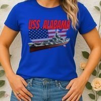 Uss Alabama Bbgift60 Ww2 And Cold War Veteran Battleship Boy Dad Gift Women's T-Shirt thumb 2
