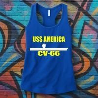 Uss America Cvgift66 Aircraft Carrier Sailor Veterans Day Gift Women's Tank Top thumb 3