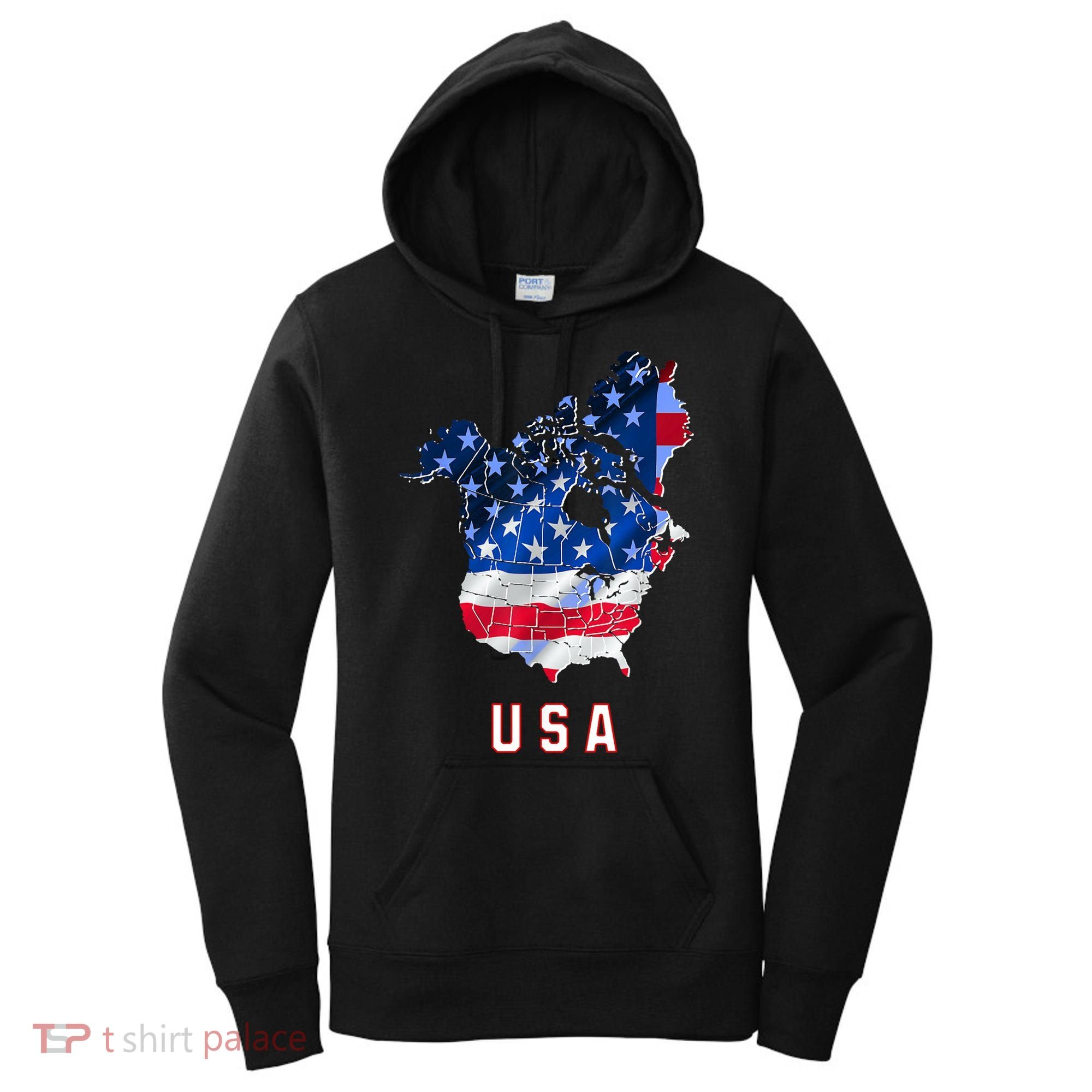 Usa And Canada Map Annex Canada 51st State Trump Greenland Women's Hoodie