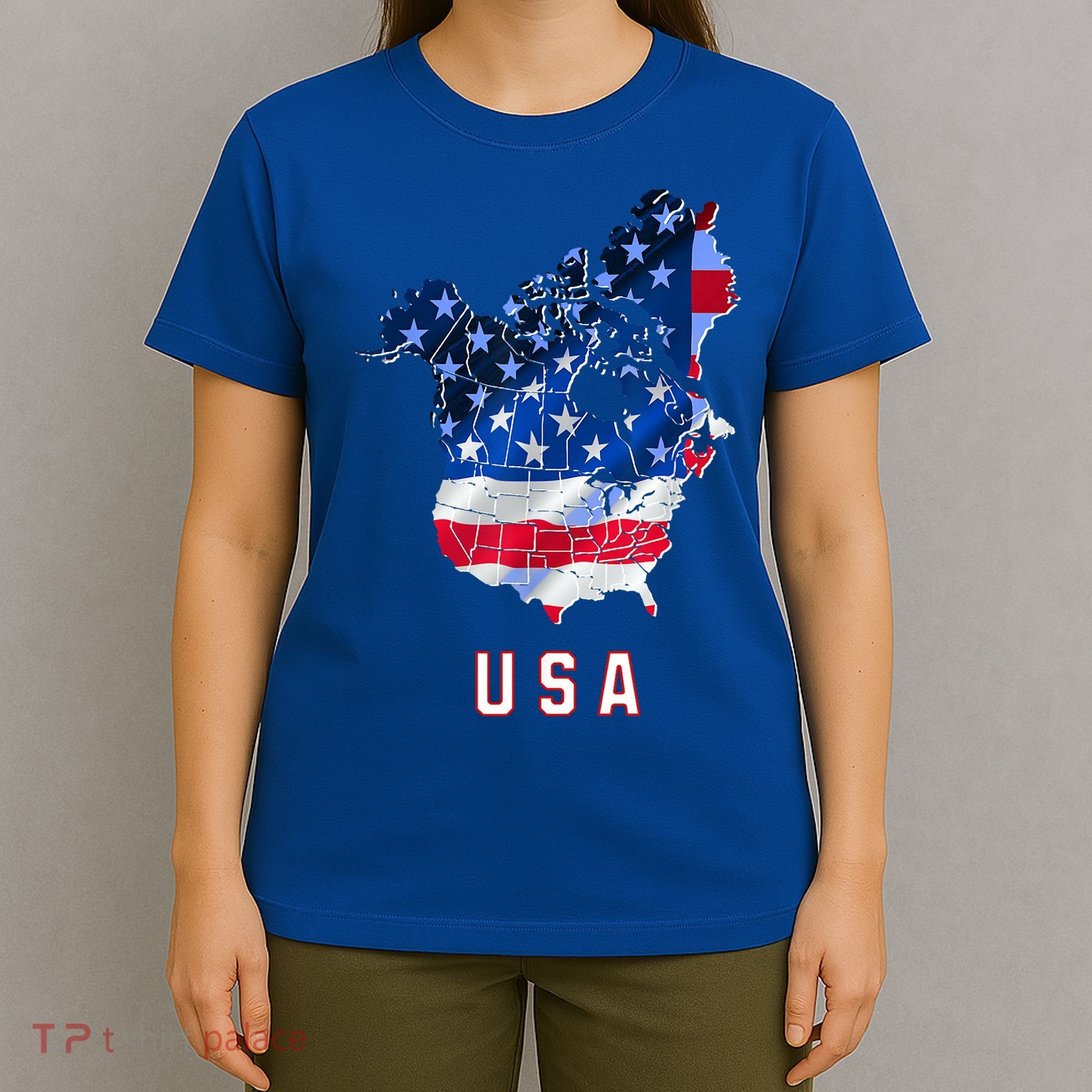 Usa And Canada Map Annex Canada 51st State Trump Greenland T-Shirt