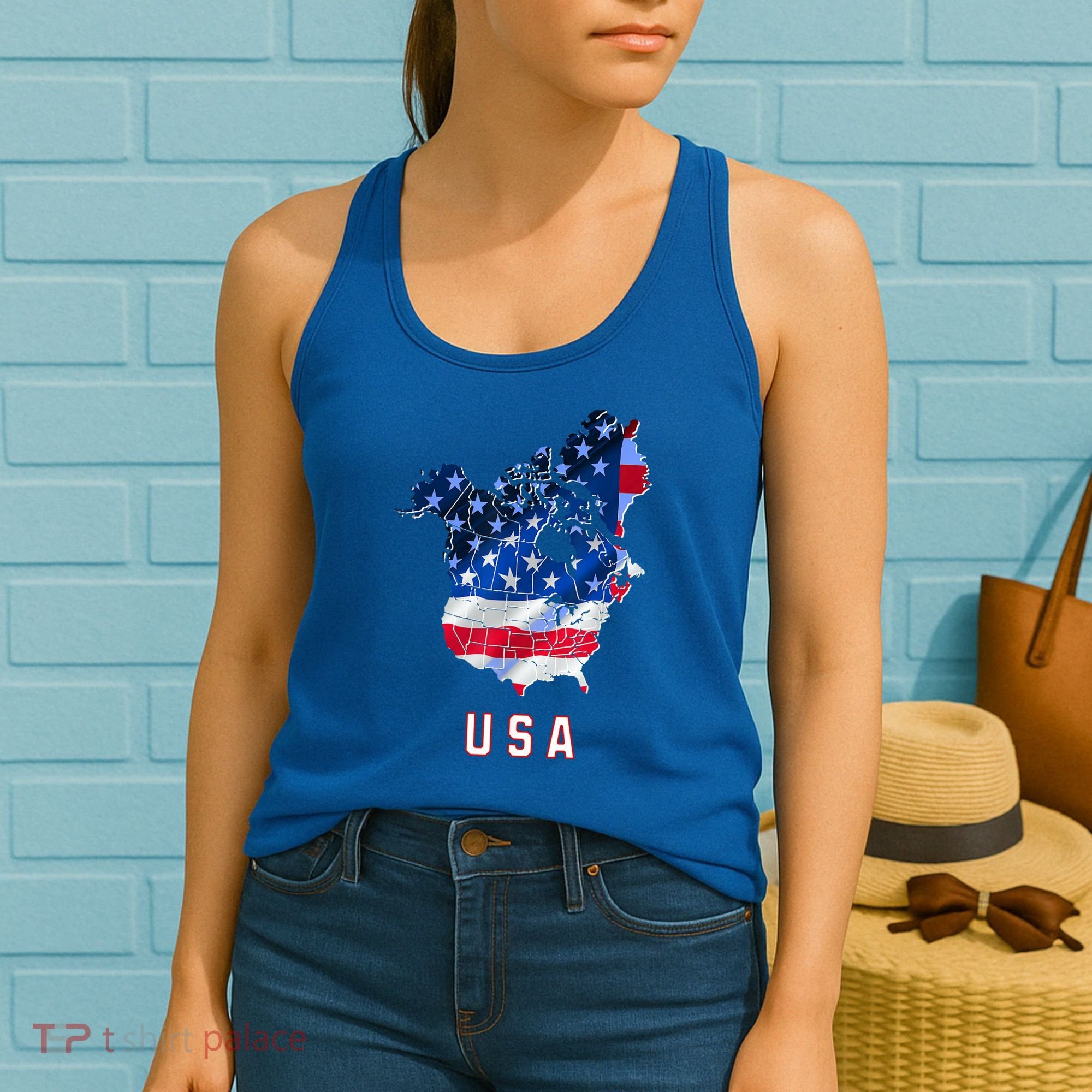 Usa And Canada Map Annex Canada 51st State Trump Greenland Women's Tank Top