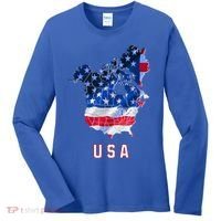 Usa And Canada Map Annex Canada 51st State Trump Greenland Women's Long Sleeve Shirt thumb 0