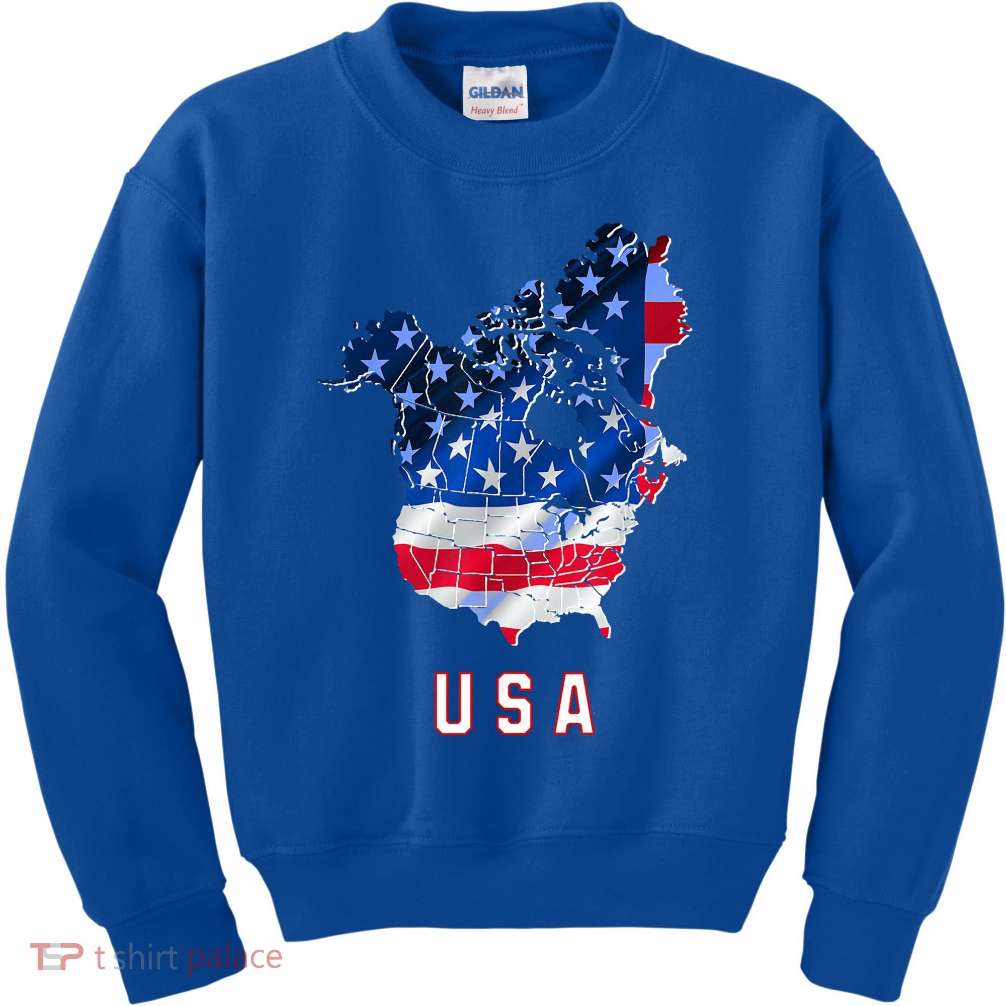 Usa And Canada Map Annex Canada 51st State Trump Greenland Kids Sweatshirt