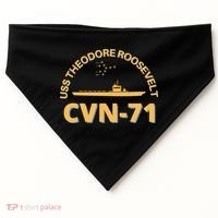 Us Aircraft Carrier Cvn71 Uss Theodore Roosevelt USA-Made Doggie Bandana thumb 0