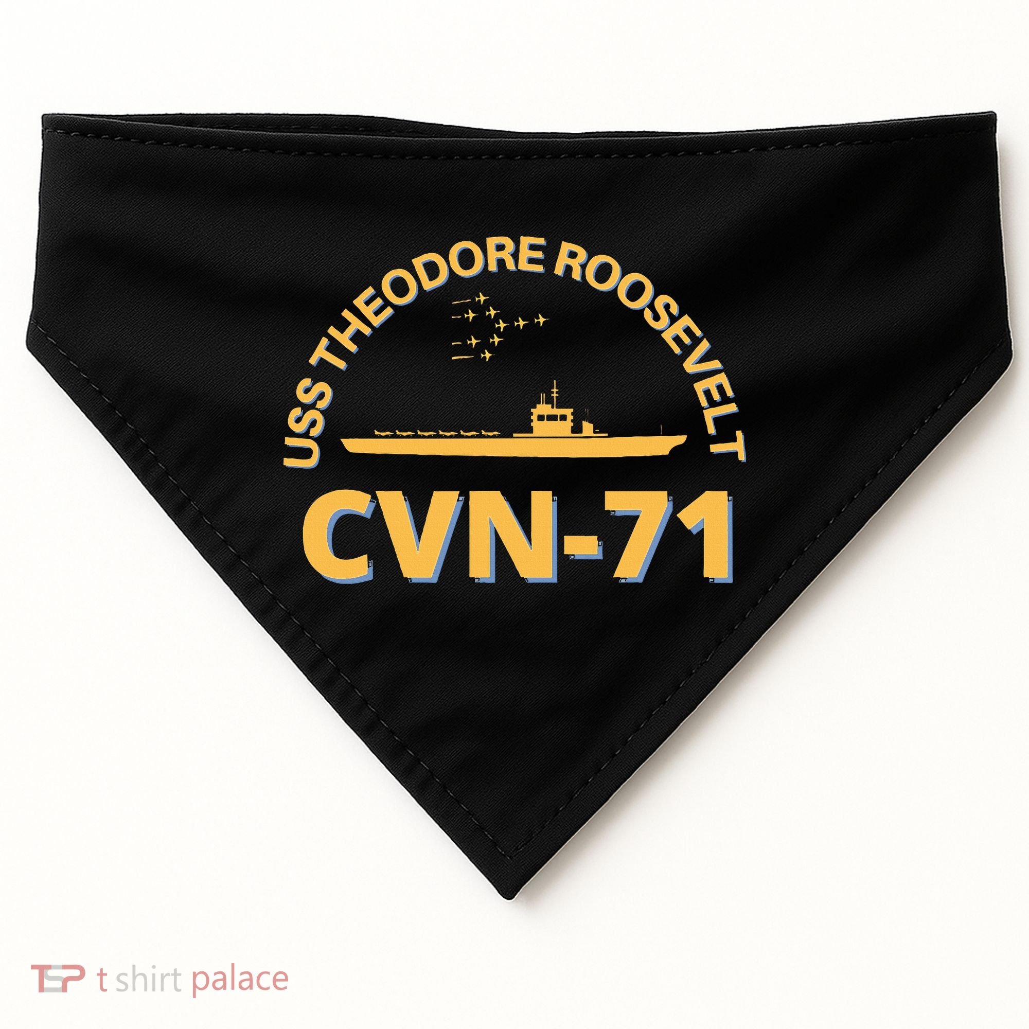 Us Aircraft Carrier Cvn71 Uss Theodore Roosevelt USA-Made Doggie Bandana