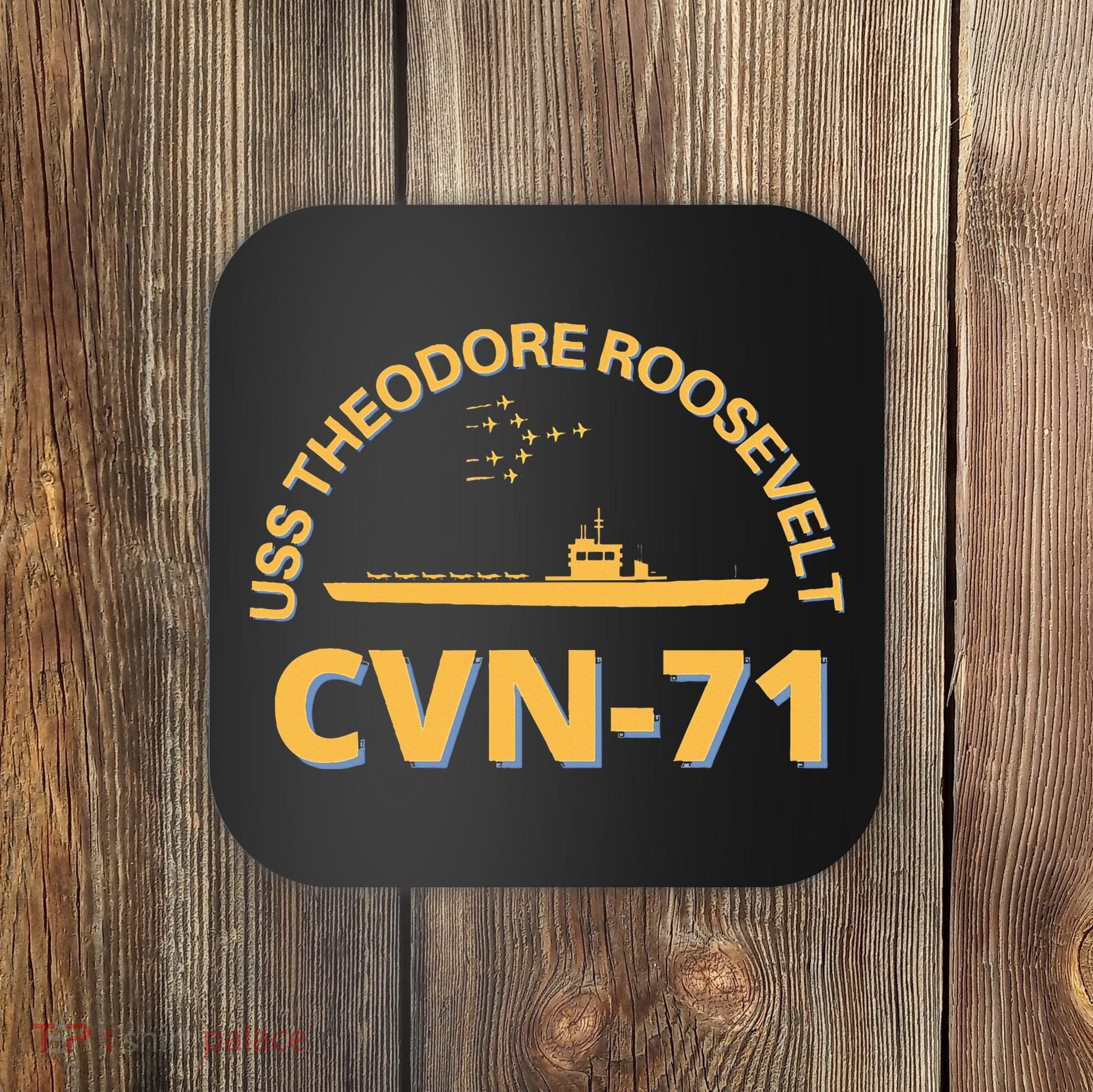 Us Aircraft Carrier Cvn71 Uss Theodore Roosevelt Coaster