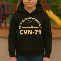 Us Aircraft Carrier Cvn71 Uss Theodore Roosevelt Kids Hoodie thumb 3