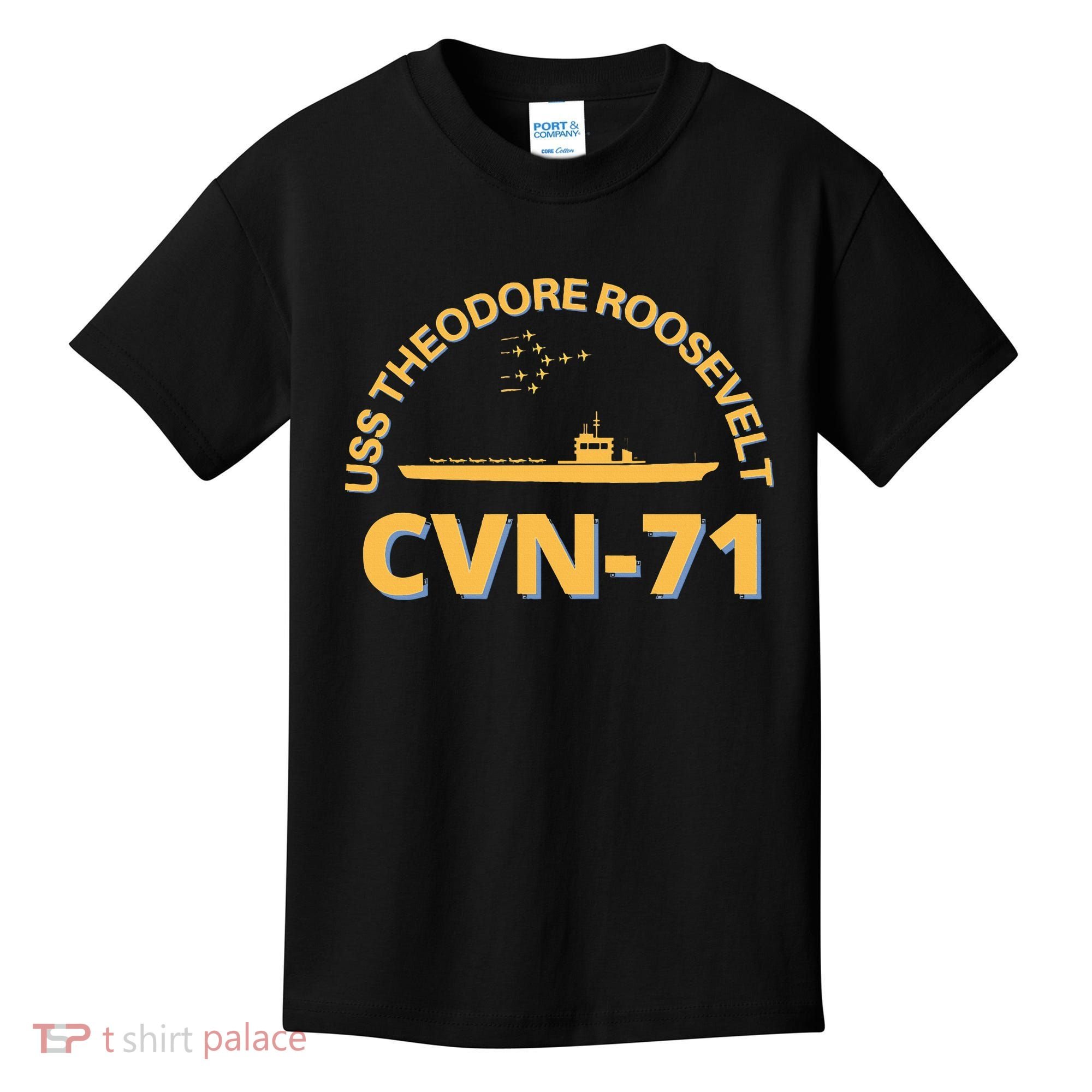 Us Aircraft Carrier Cvn71 Uss Theodore Roosevelt Kids T-Shirt