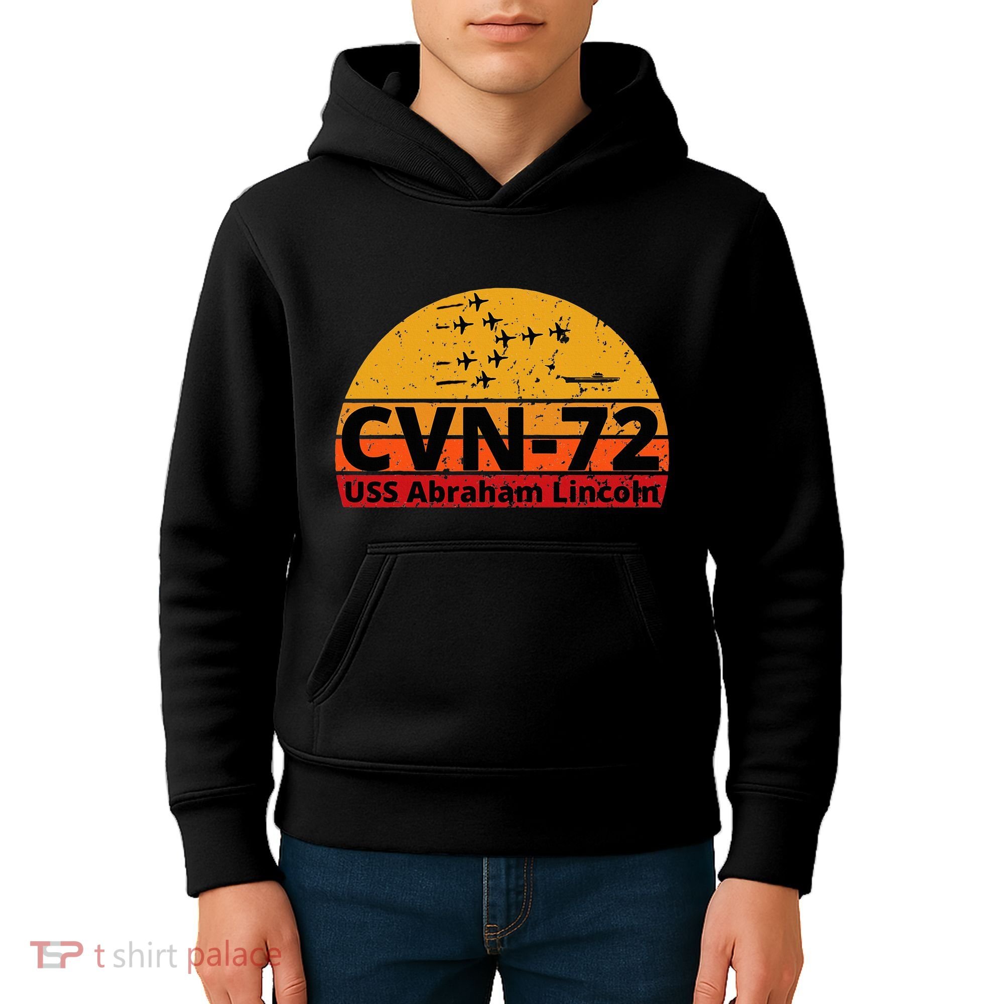 Us Aircraft Carrier Cvn72 Uss Abraham Lincoln Kids Hoodie