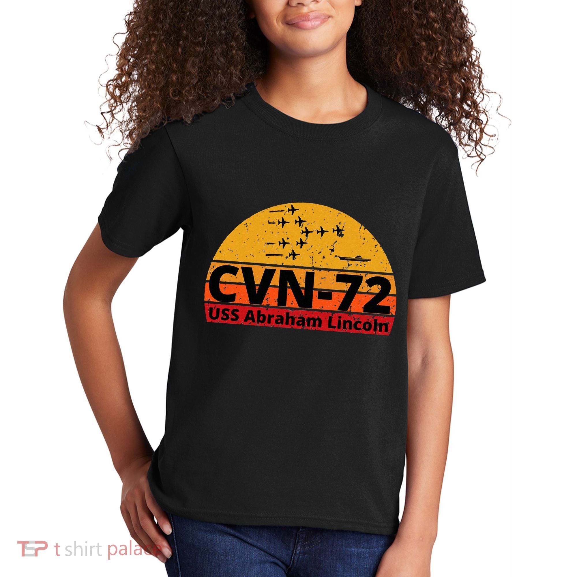 Us Aircraft Carrier Cvn72 Uss Abraham Lincoln Kids T-Shirt
