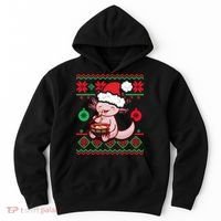 Ugly Anime Christmas Sweater Kawaii Axolotl Eating Ramen Hoodie thumb 0