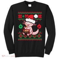 Ugly Anime Christmas Sweater Kawaii Axolotl Eating Ramen Sweatshirt thumb 0