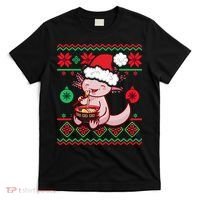 Ugly Anime Christmas Sweater Kawaii Axolotl Eating Ramen T-Shirt thumb 0