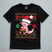 Ugly Anime Christmas Sweater Kawaii Axolotl Eating Ramen T-Shirt thumb 5