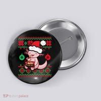 Ugly Anime Christmas Sweater Kawaii Axolotl Eating Ramen Button thumb 0