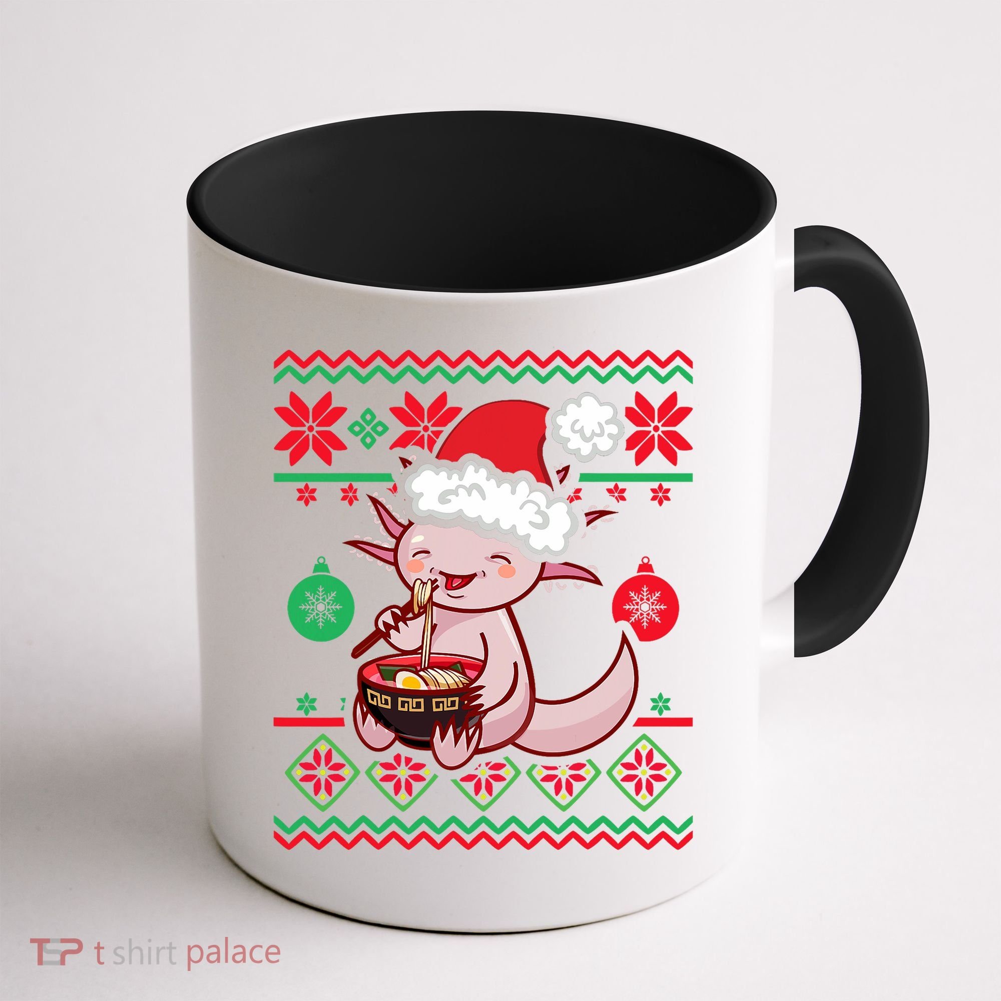 Ugly Anime Christmas Sweater Kawaii Axolotl Eating Ramen Coffee Mug