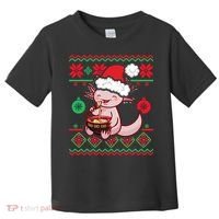 Ugly Anime Christmas Sweater Kawaii Axolotl Eating Ramen Toddler T-Shirt thumb 0