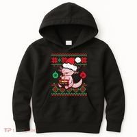 Ugly Anime Christmas Sweater Kawaii Axolotl Eating Ramen Kids Hoodie thumb 0