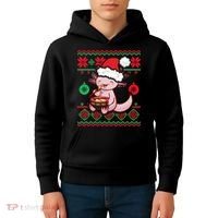 Ugly Anime Christmas Sweater Kawaii Axolotl Eating Ramen Kids Hoodie thumb 4