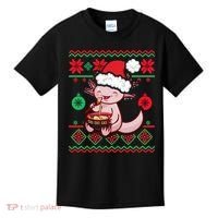 Ugly Anime Christmas Sweater Kawaii Axolotl Eating Ramen Kids T-Shirt thumb 0