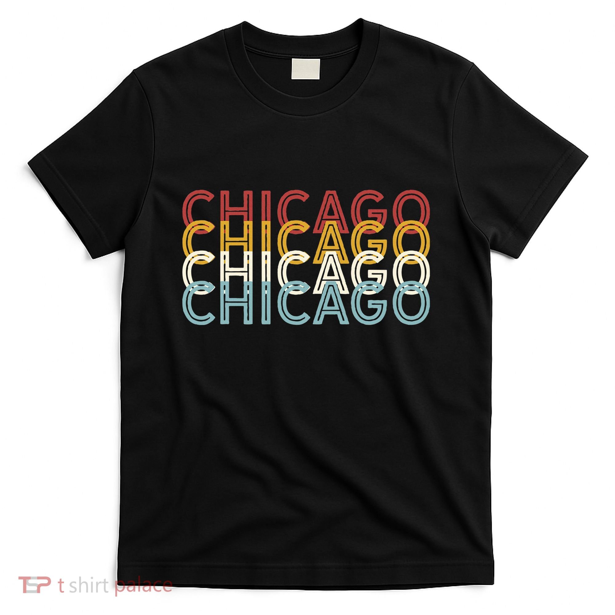 Us American City 70S Retro Usa Vintage Chicago T-Shirt