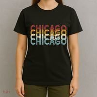 Us American City 70S Retro Usa Vintage Chicago T-Shirt thumb 4