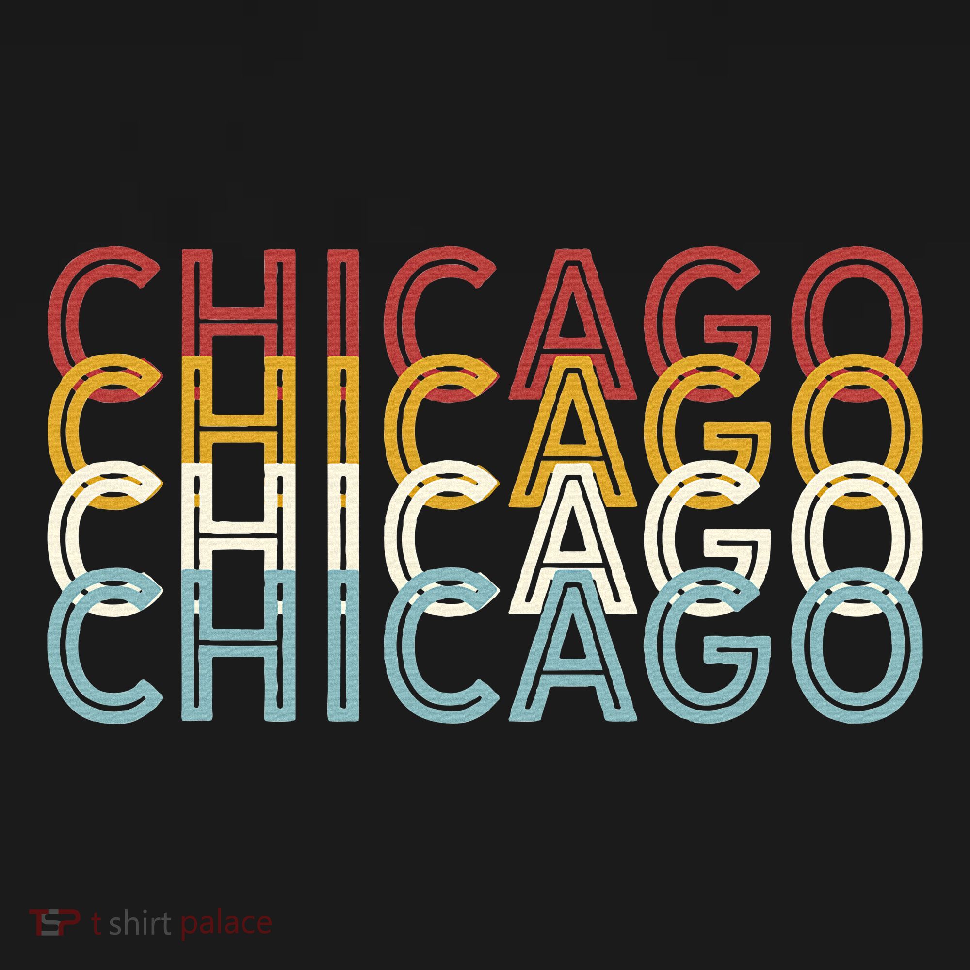 Us American City 70S Retro Usa Vintage Chicago T-Shirt