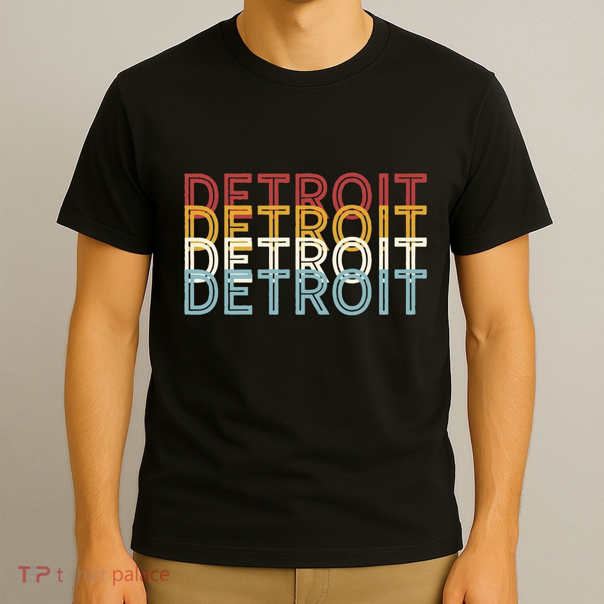 Us American City 70S Retro Usa Vintage Detroit T-Shirt