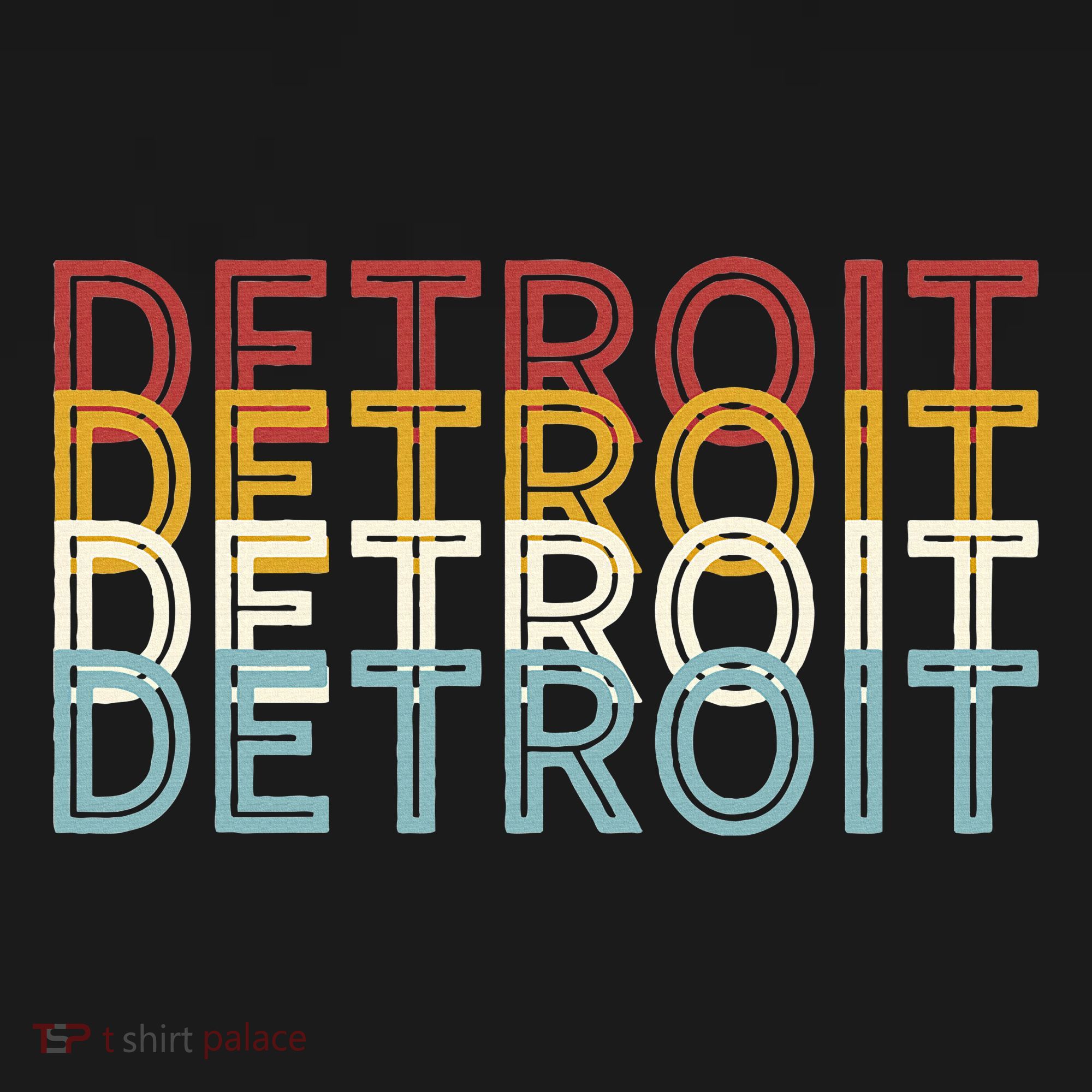Us American City 70S Retro Usa Vintage Detroit T-Shirt