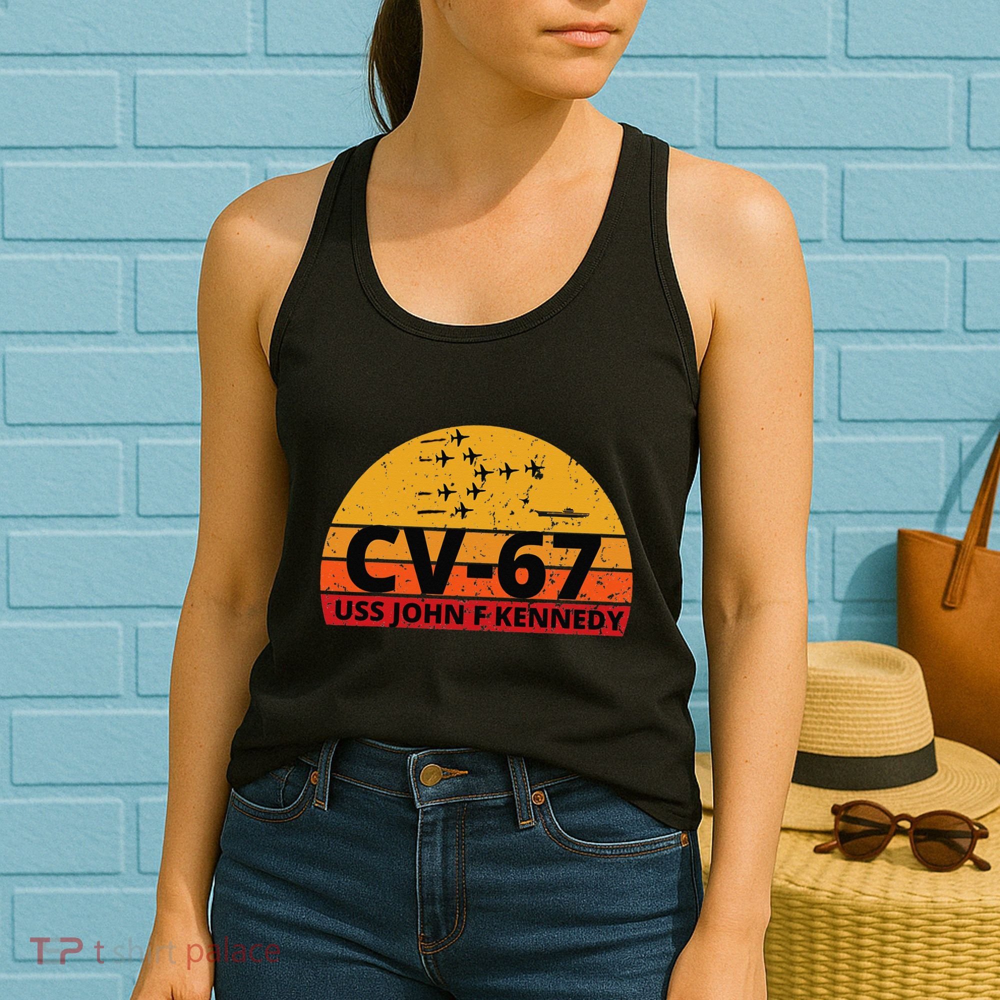 US Aircraft Carrier CV67 USS John F. Kennedy Women's Tank Top