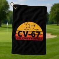 US Aircraft Carrier CV67 USS John F. Kennedy Golf Towel thumb 1