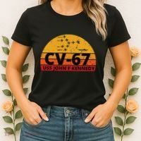 US Aircraft Carrier CV67 USS John F. Kennedy Women's T-Shirt thumb 2