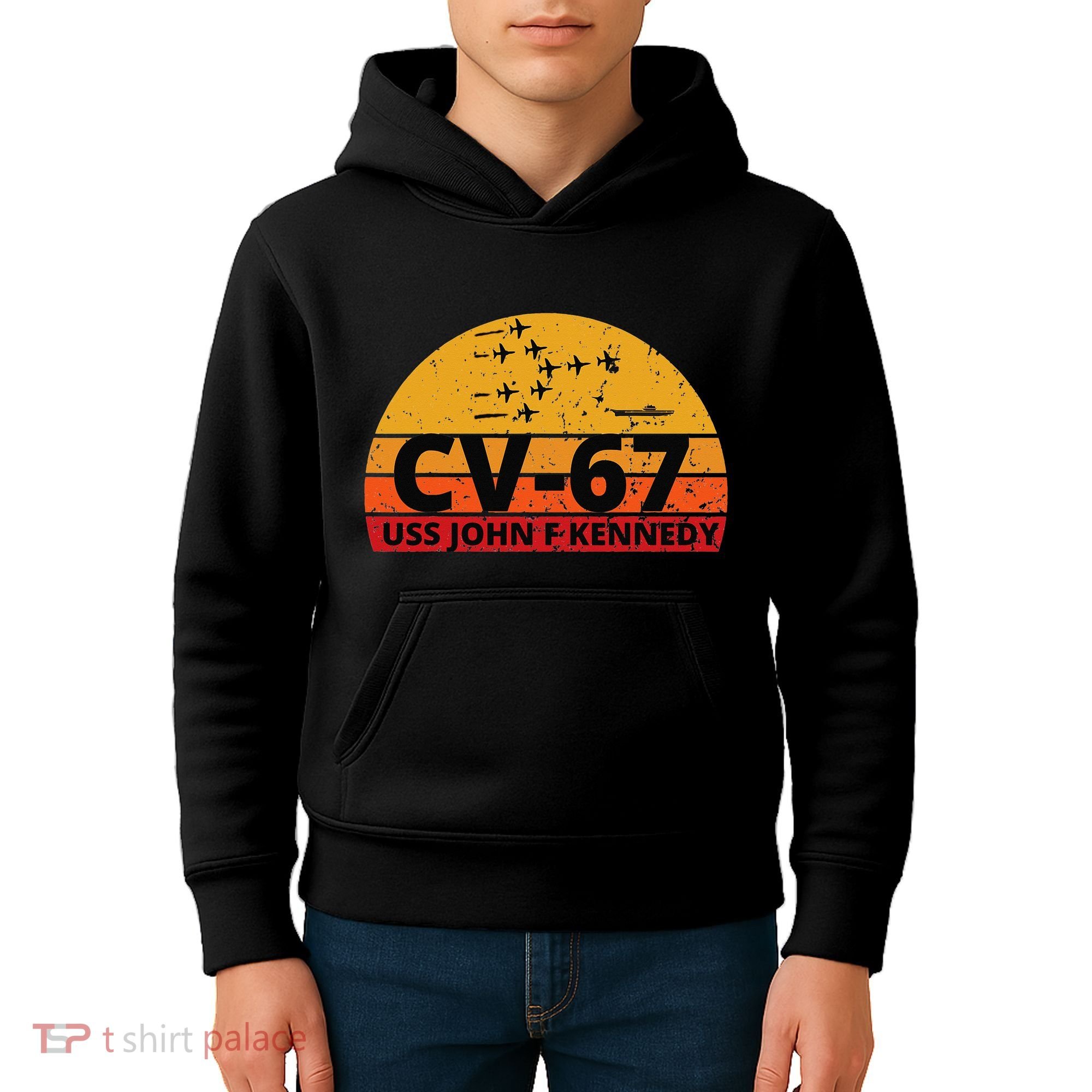 US Aircraft Carrier CV67 USS John F. Kennedy Kids Hoodie