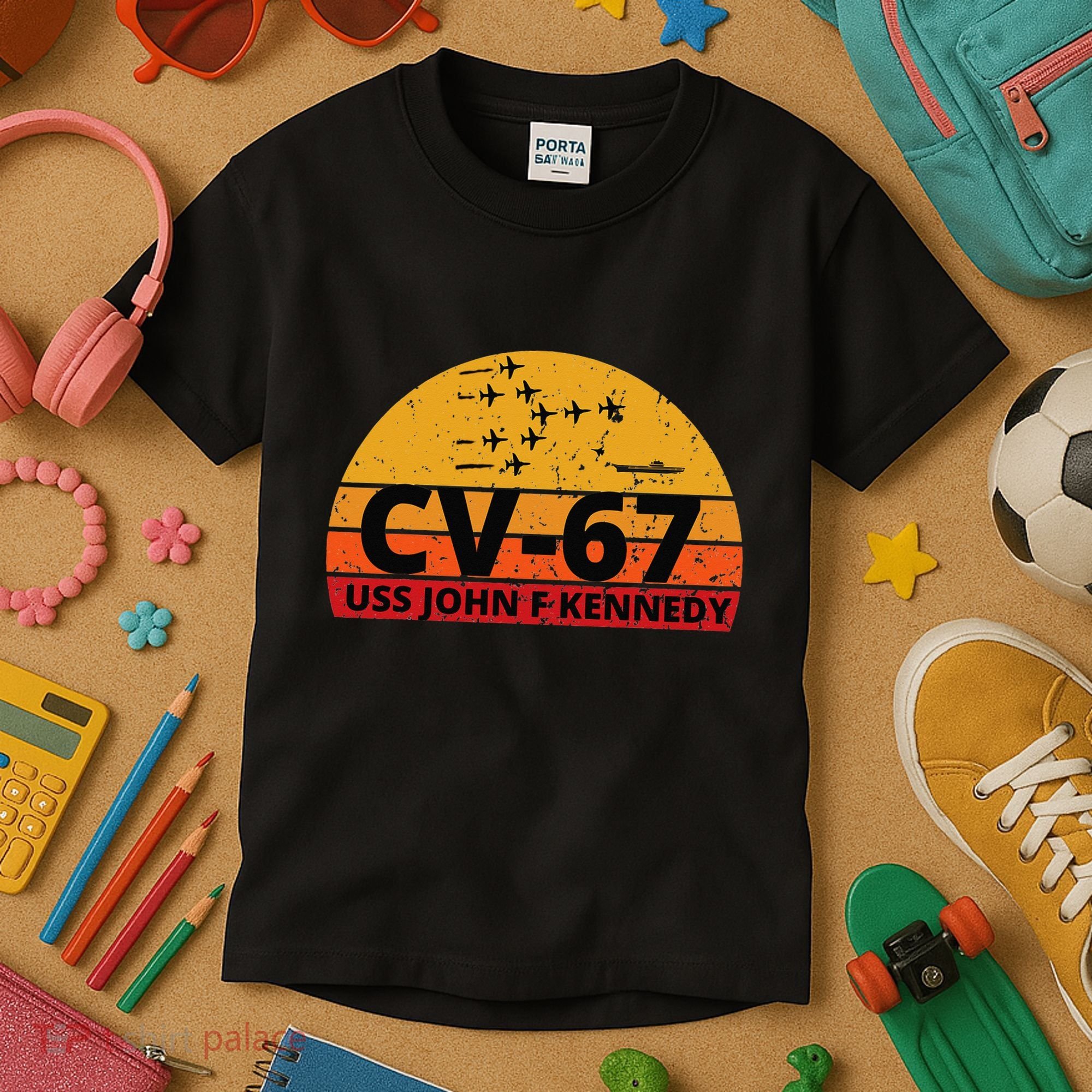 US Aircraft Carrier CV67 USS John F. Kennedy Kids T-Shirt