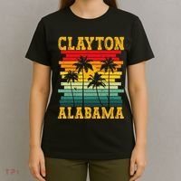 Us American City Retro Vintage Usa Clayton Alabama State T-Shirt thumb 4