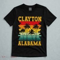 Us American City Retro Vintage Usa Clayton Alabama State T-Shirt thumb 5