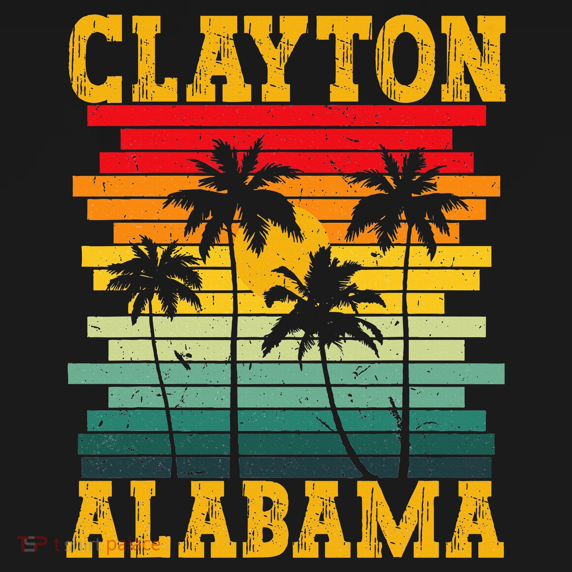 Us American City Retro Vintage Usa Clayton Alabama State T-Shirt