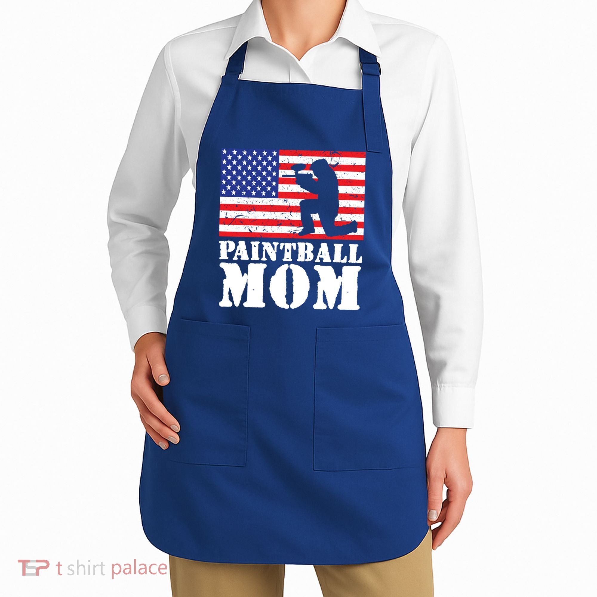 Usa American Distressed Flag Paintball Mom Her Gift Cute Gift Apron