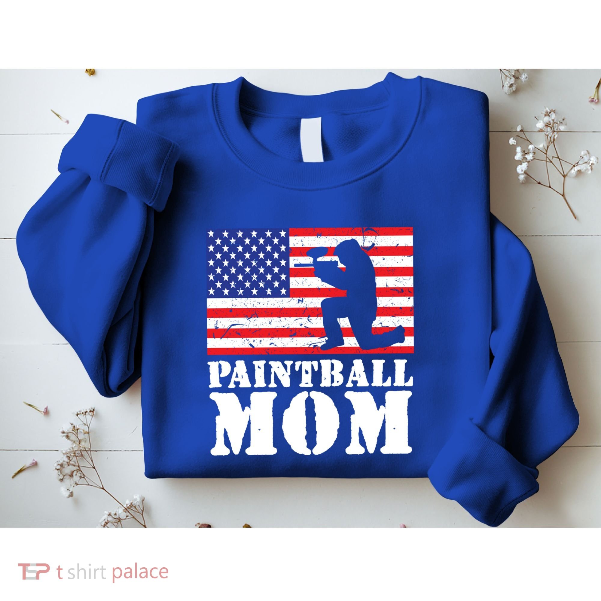 Usa American Distressed Flag Paintball Mom Her Gift Cute Gift Sweatshirt