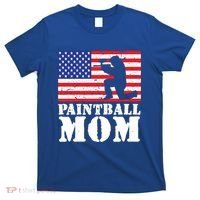Usa American Distressed Flag Paintball Mom Her Gift Cute Gift T-Shirt thumb 0