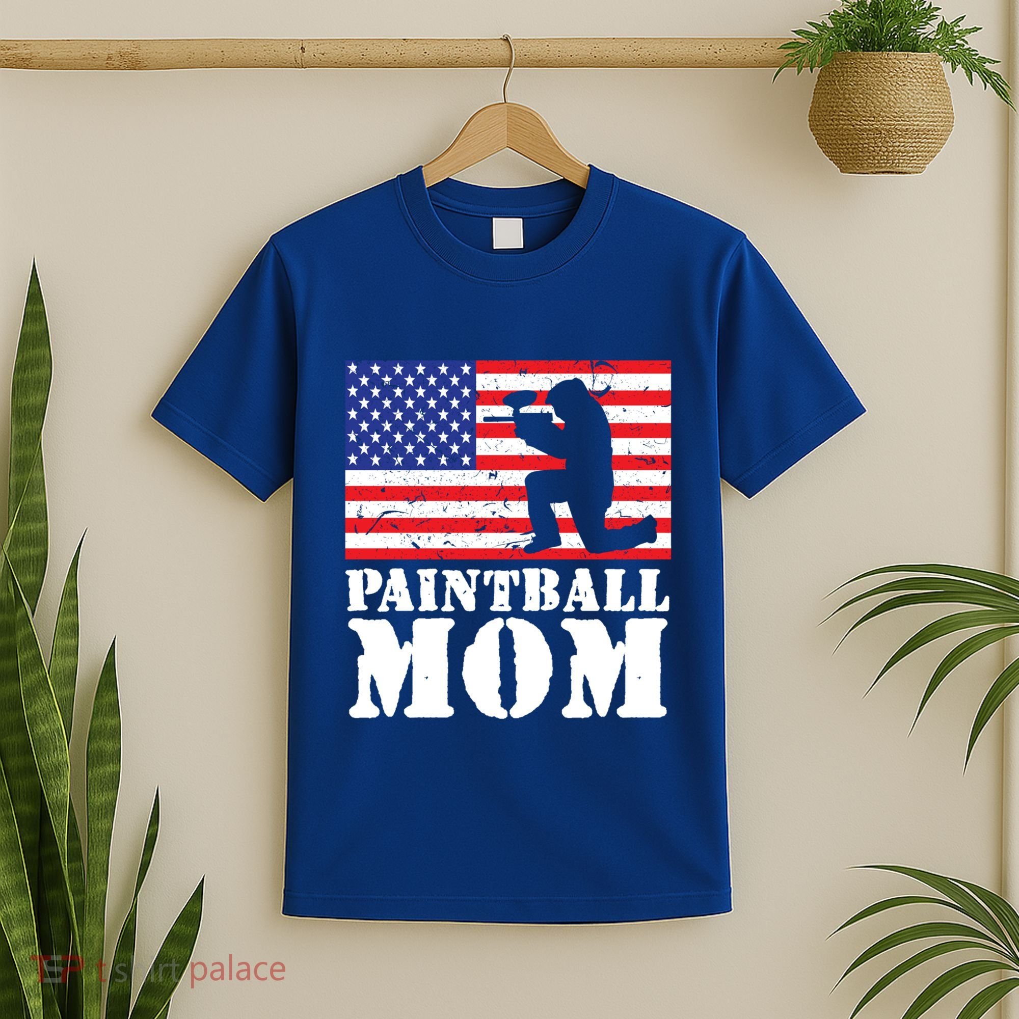 Usa American Distressed Flag Paintball Mom Her Gift Cute Gift T-Shirt