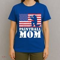 Usa American Distressed Flag Paintball Mom Her Gift Cute Gift T-Shirt thumb 4
