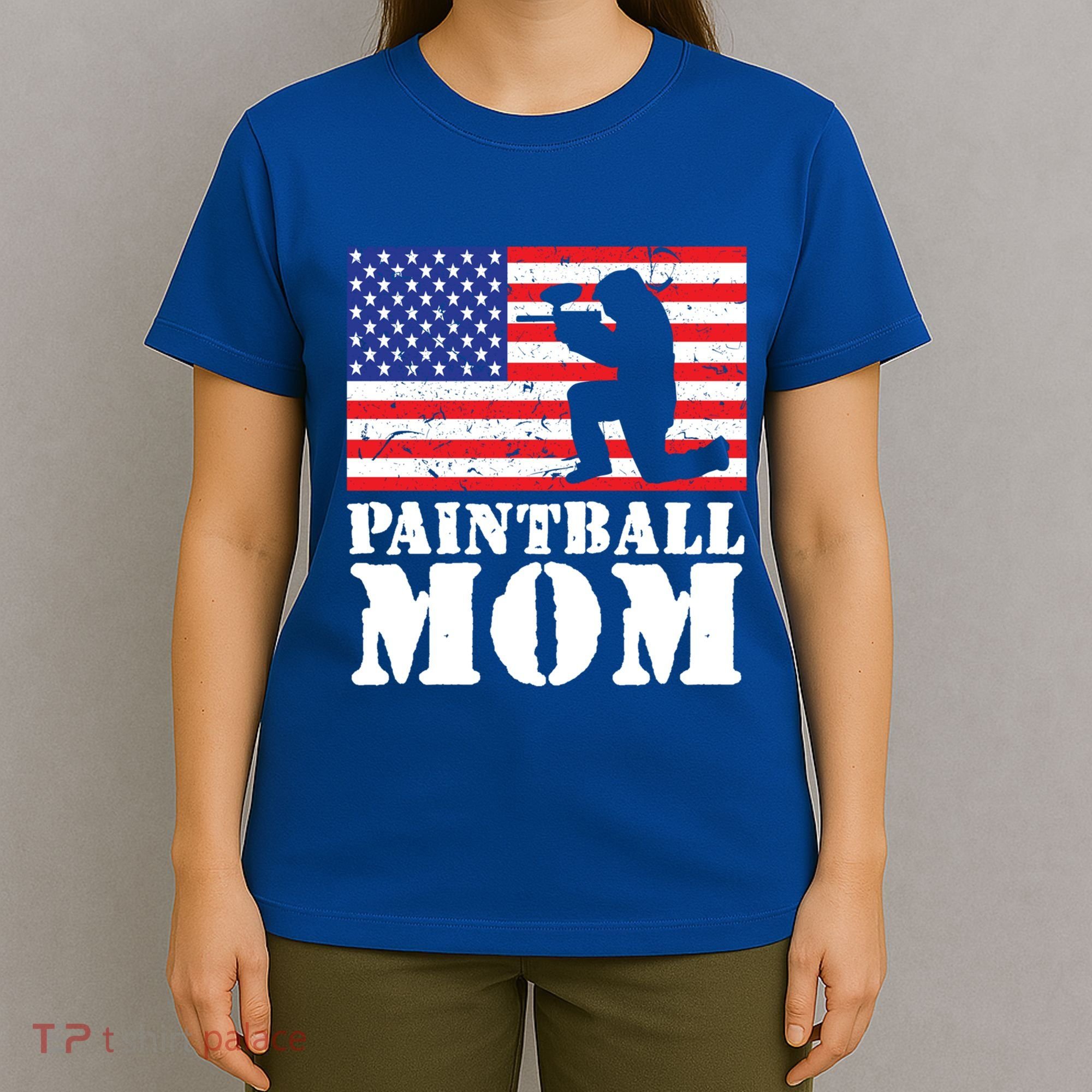 Usa American Distressed Flag Paintball Mom Her Gift Cute Gift T-Shirt