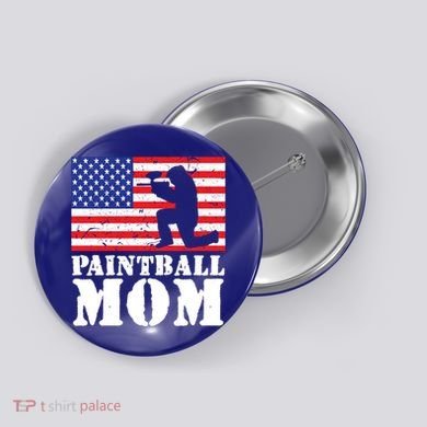 Usa American Distressed Flag Paintball Mom Her Gift Cute Gift Button