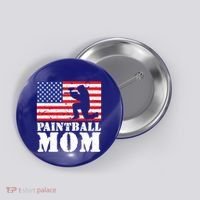 Usa American Distressed Flag Paintball Mom Her Gift Cute Gift Button thumb 0
