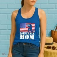 Usa American Distressed Flag Paintball Mom Her Gift Cute Gift Women's Tank Top thumb 2