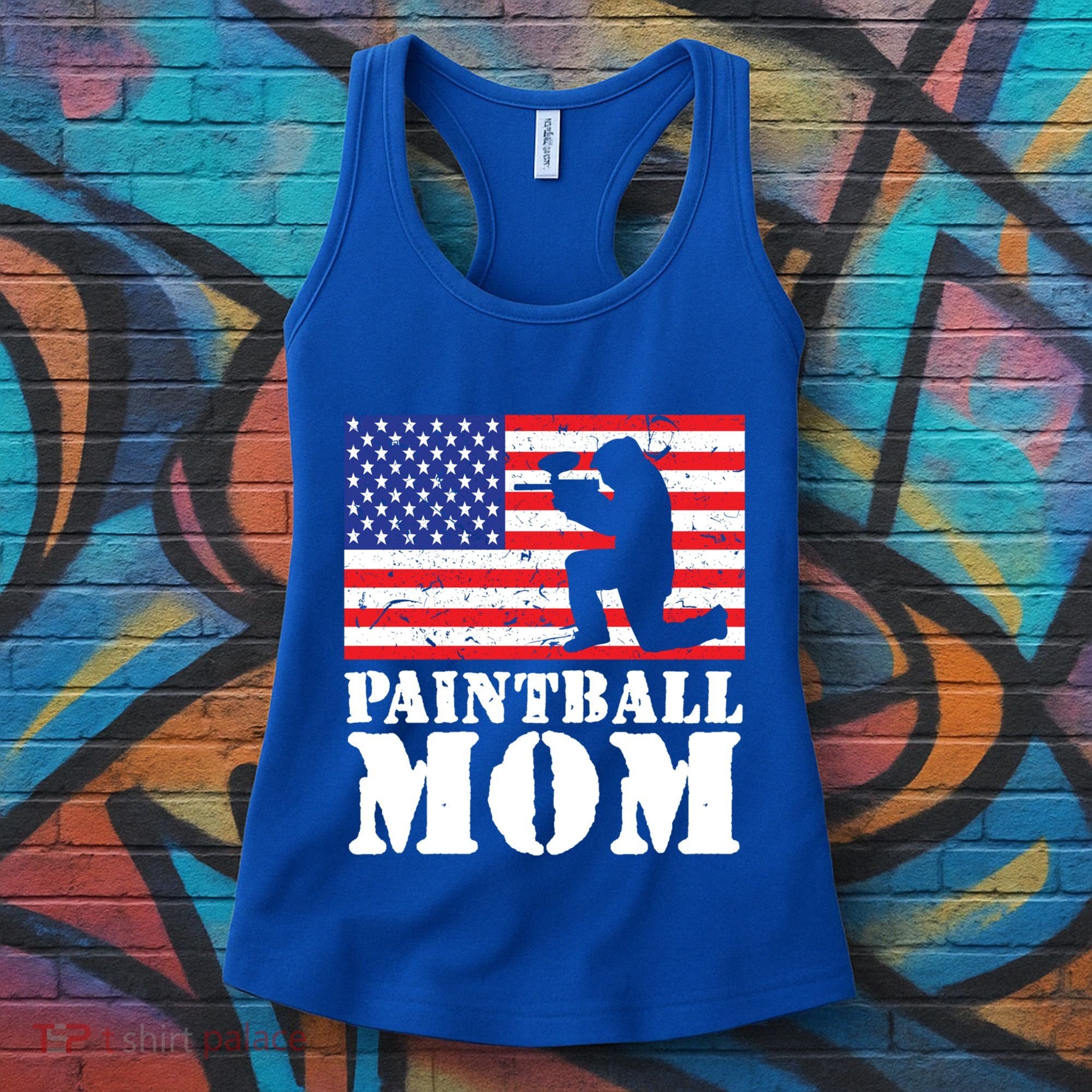 Usa American Distressed Flag Paintball Mom Her Gift Cute Gift Women's Tank Top